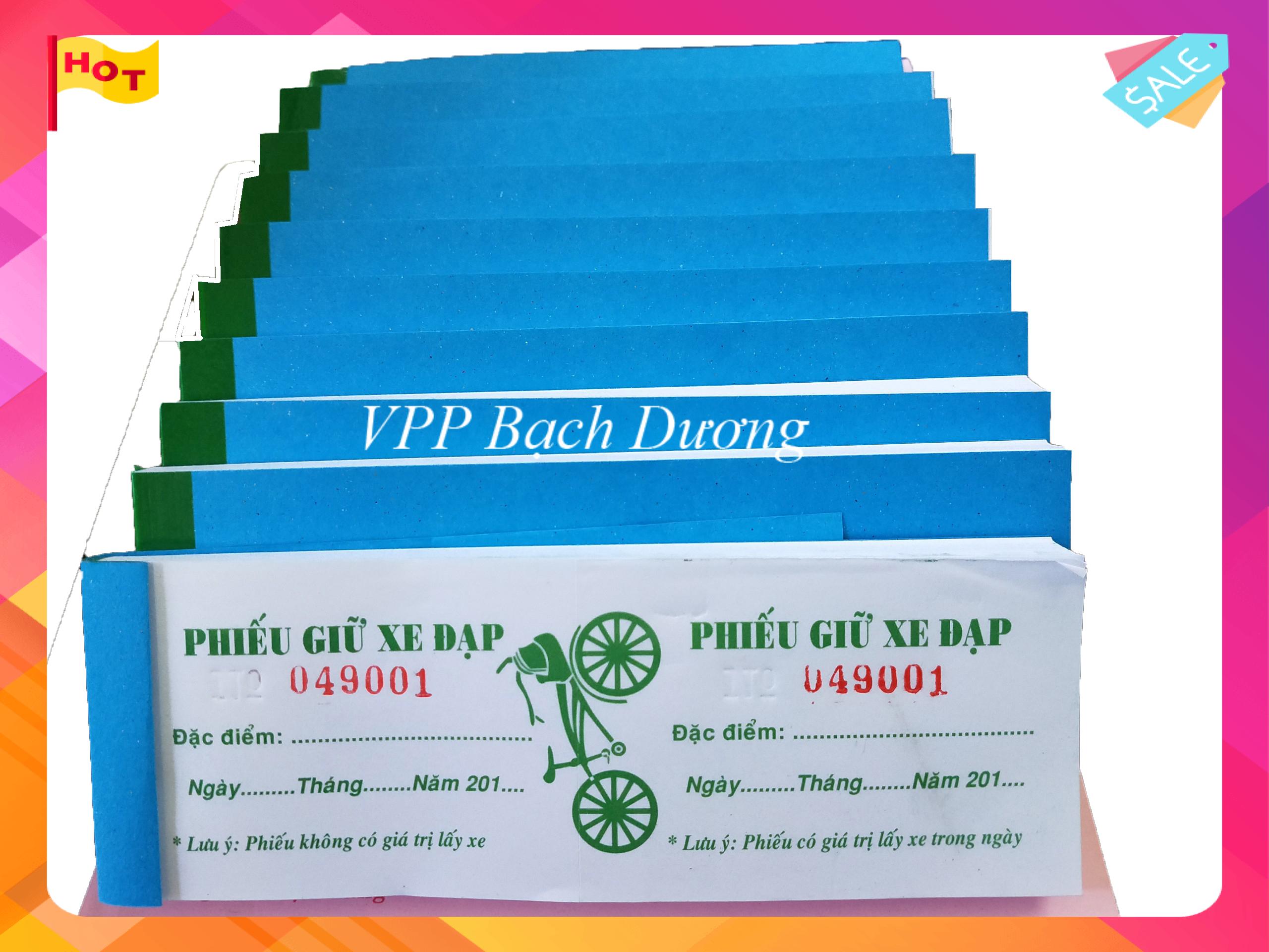 Vé giữ xe đạp - 10 cuốn - Vé gửi xe đạp