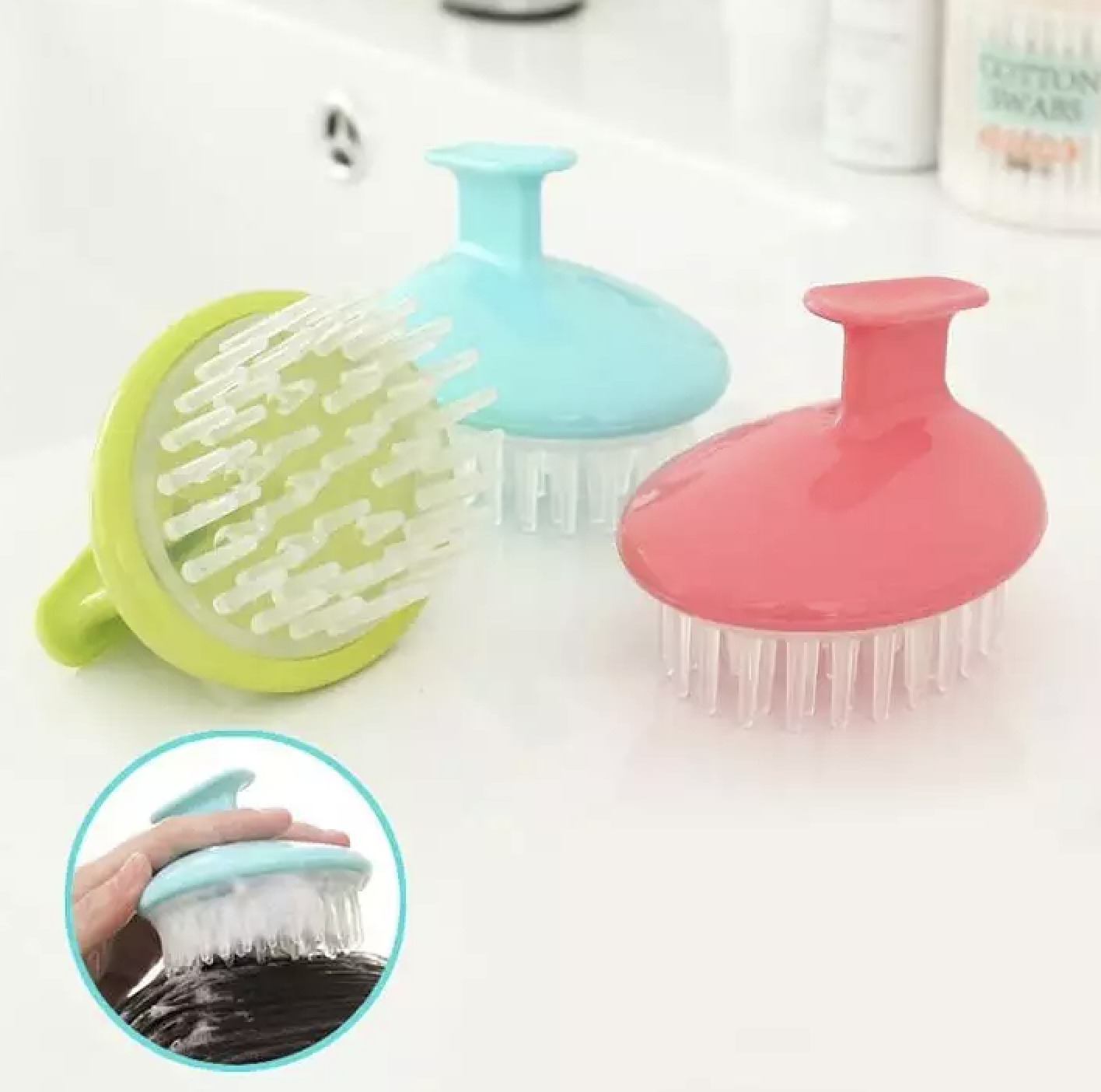 Lược gội đầu gai silicon mát xa da đầu, giảm rụng tóc, kích thích mọc tóc