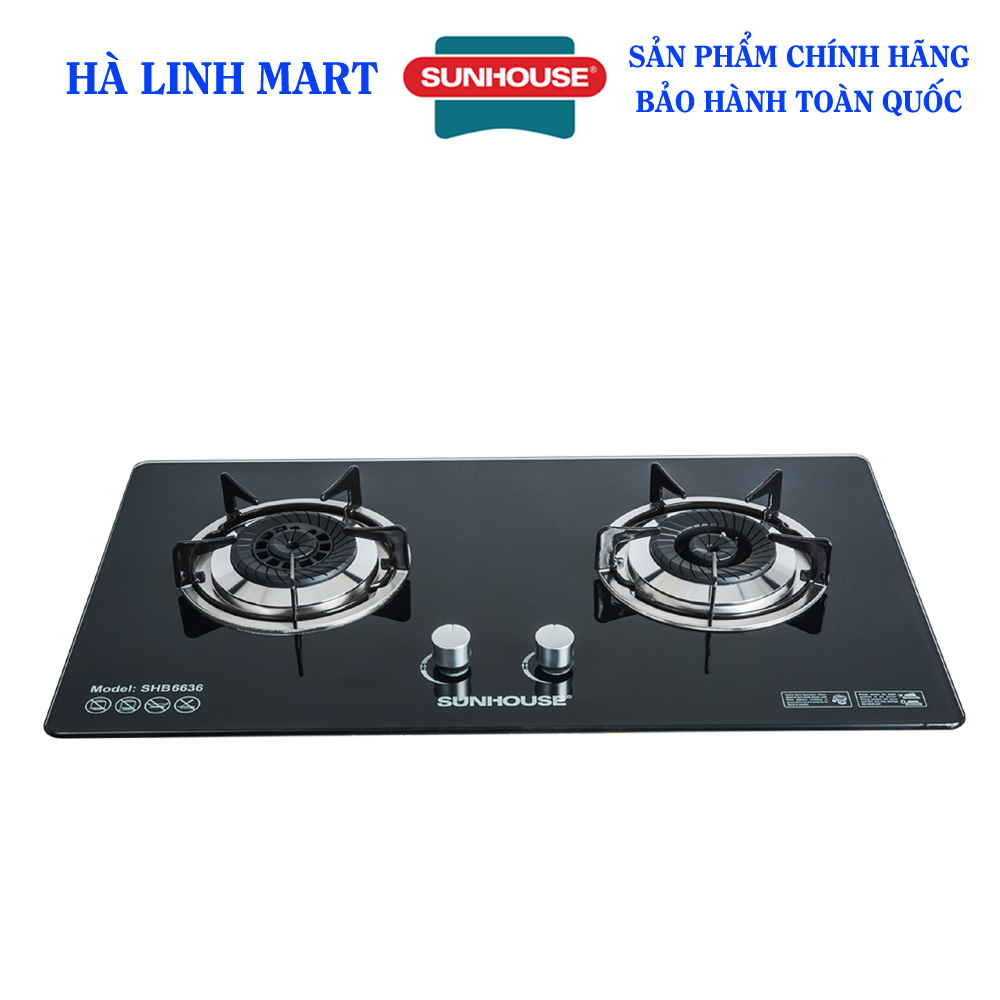 Bếp ga âm cao cấp Sunhouse SHB6636 - Bếp gas đôi Sunhouse - Hàng chính hãng bảo hành 24 tháng tại nhà