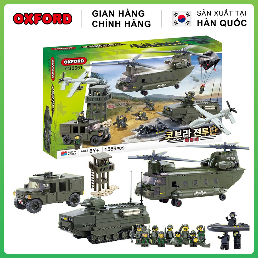 Đồ Chơi Trẻ Em Xếp Hình - Xe Tăng - Máy Bay Chiến Hạm - Bộ Lắp Ráp Oxford CJ3651 gồm 1589 Chi Tiết Nhựa ABS - Nhập Khẩu 100% Rèn Trí Thông Minh | Handskid