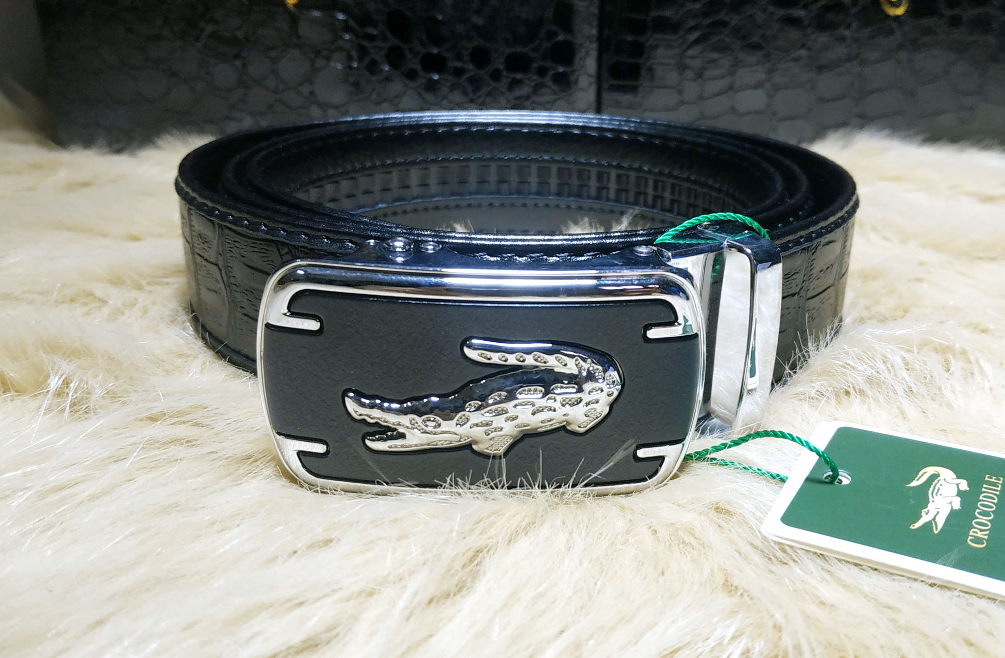 [hàng đẹp ] [ FULL BOX  CAO CẤP] THĂT LƯNG DÂY DA NAM CÁ SẤU ( CROCODILE)