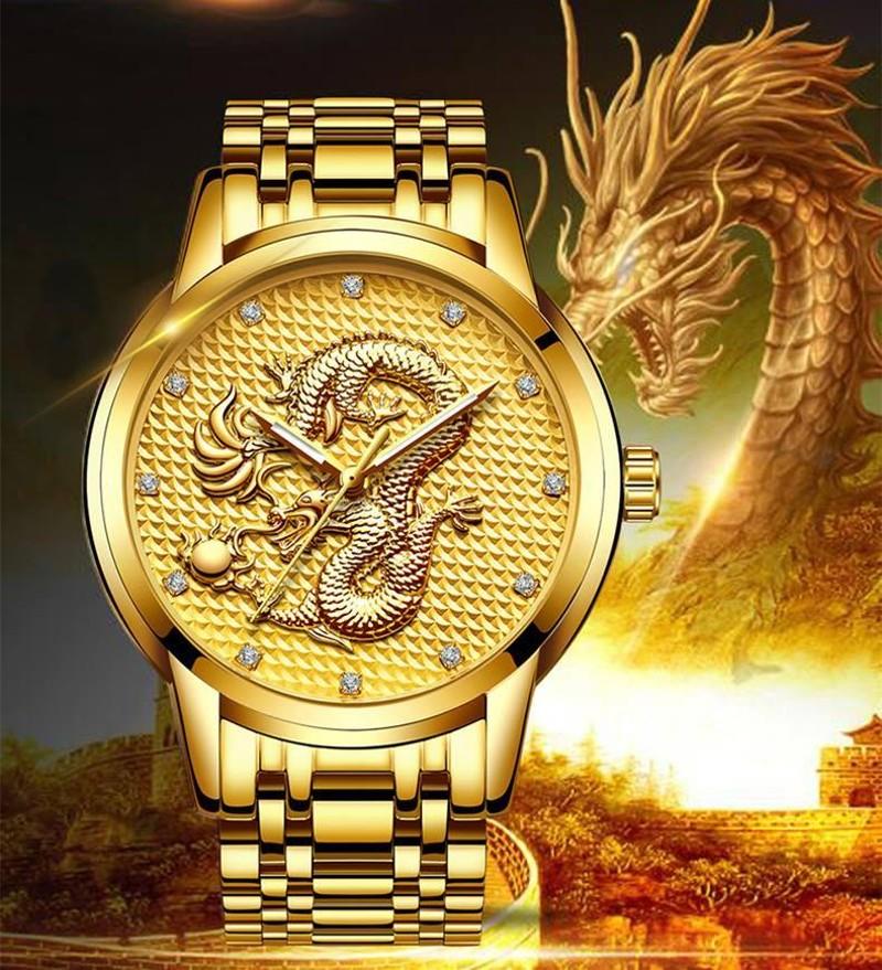 Đồng Hồ Nam Khắc Rồng 3D Sang Trọng Dành Cho Quý Ông Đẳng Cấp