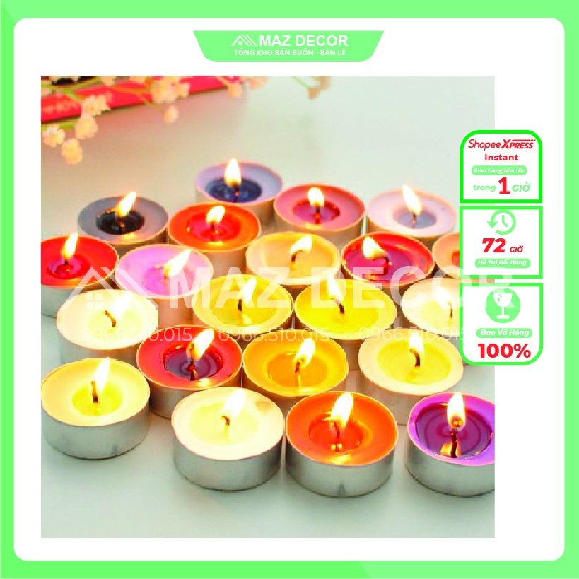 Hộp 10 viên nến tealight hanmade không làm đen đế đun