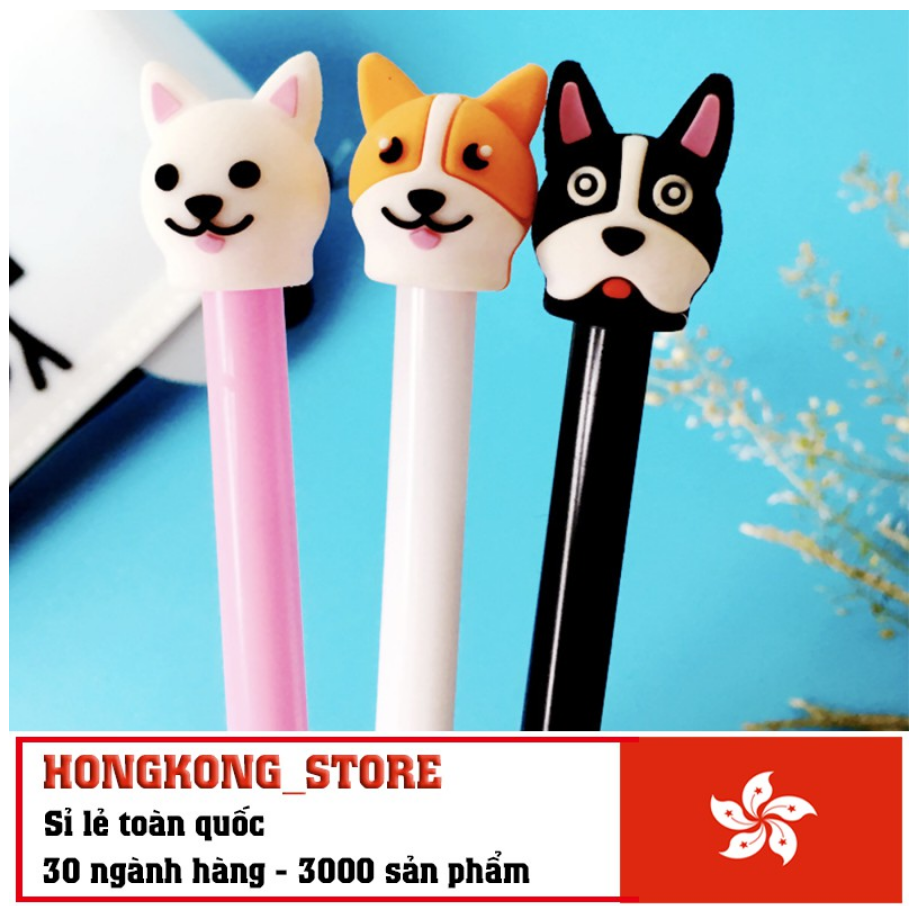 [COMBO 3 Chiếc] Bút Bi Viết Hình Đầu Chó Siêu Dễ Thương - Bút Bi Mực Đen