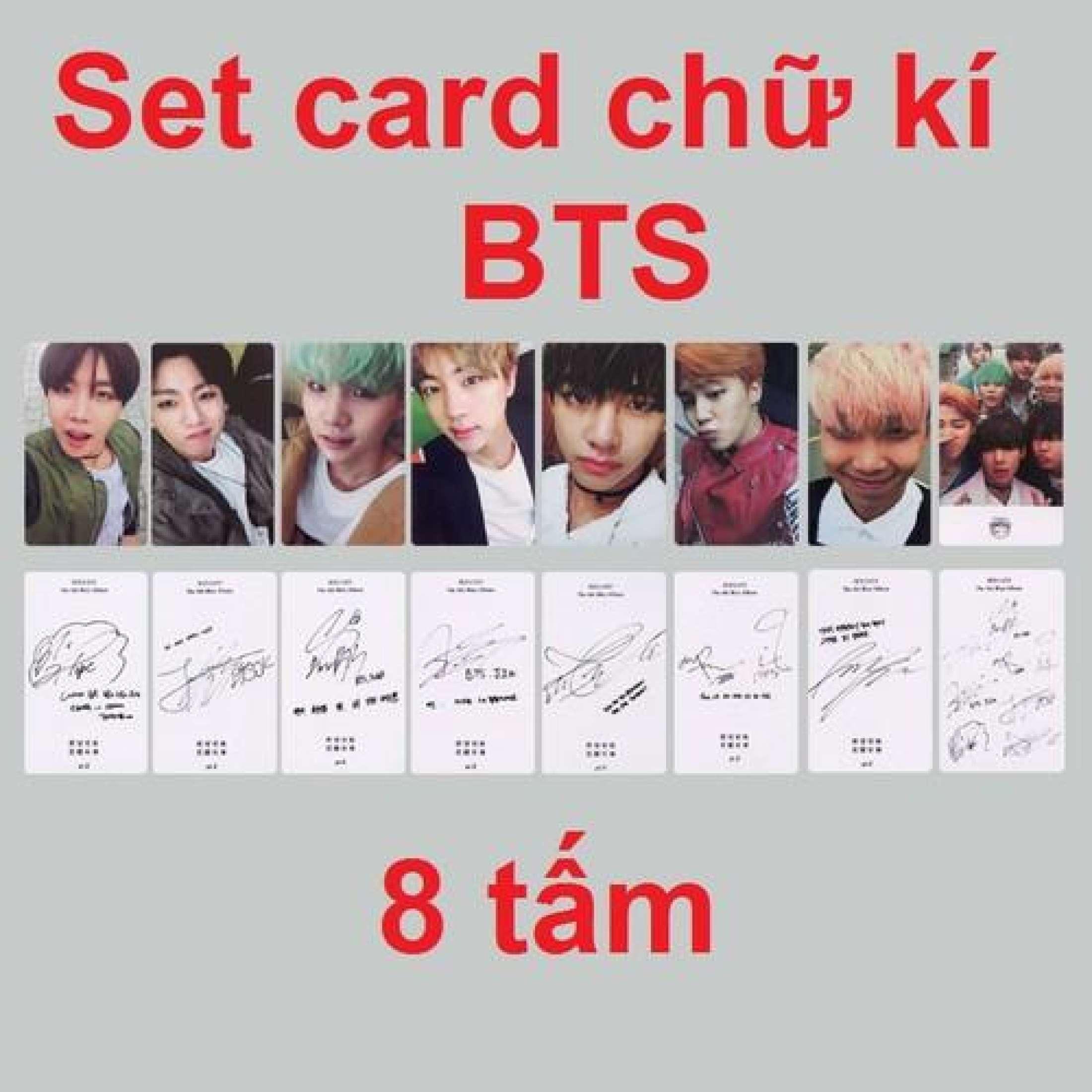 Set 8 card có chữ kí bts
