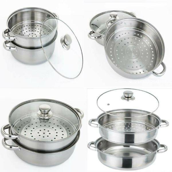 (XẢ KHO 3 NGÀY ) nồi hấp inox 2 tầng, nồi hấp , xửng hấp, nồi hấp 2 tầng đa năng - TẶNG KÈM LÓT TAY NHẤC NỒI BẰNG SILICON TRỊ GÍA 50000Đ