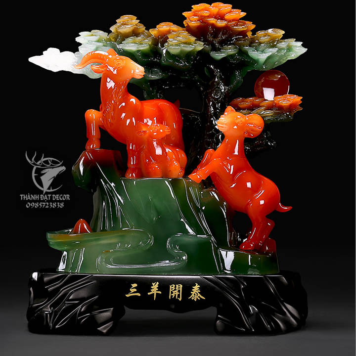 Tượng Phong Thủy Con Dê Cho Người Tuổi Mùi Size 23x13x24, Quà Tặng Sinh Nhật, Tân Gia, Khai Trương