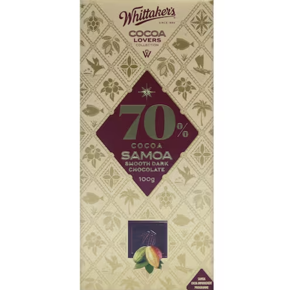 THANH SOCOLA ĐEN / ĐẮNG Whittakers Chocolate Cocoa Lovers, Samoa 70% / Ghana 86% / Dark 92%, 100g