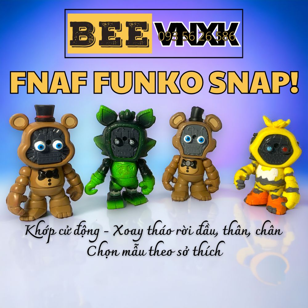 Mô hình Funko FNAF Snap cao 9cm cử động xoay tròn, tháo rời bộ phận - Chọn nhân vật Phantom Foxy, Freedy, Chica chính hãng xuất dư BEE VNXK