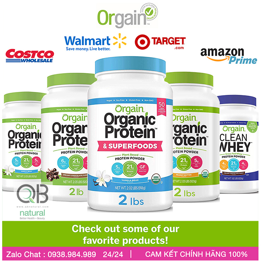 [HCM]Protein Organic Orgain Protein thực vật hữu cơ Orgain 920g Đủ các vị USA