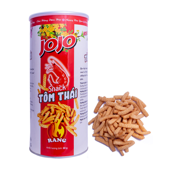 Bánh snack jojo tôm thái lon 80g 10lon