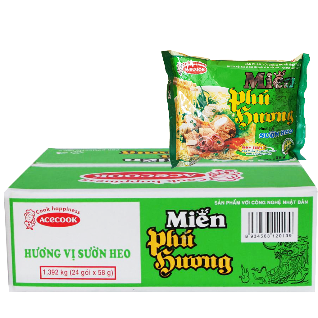 Thùng 24 gói miến phú hương hương vị sườn heo