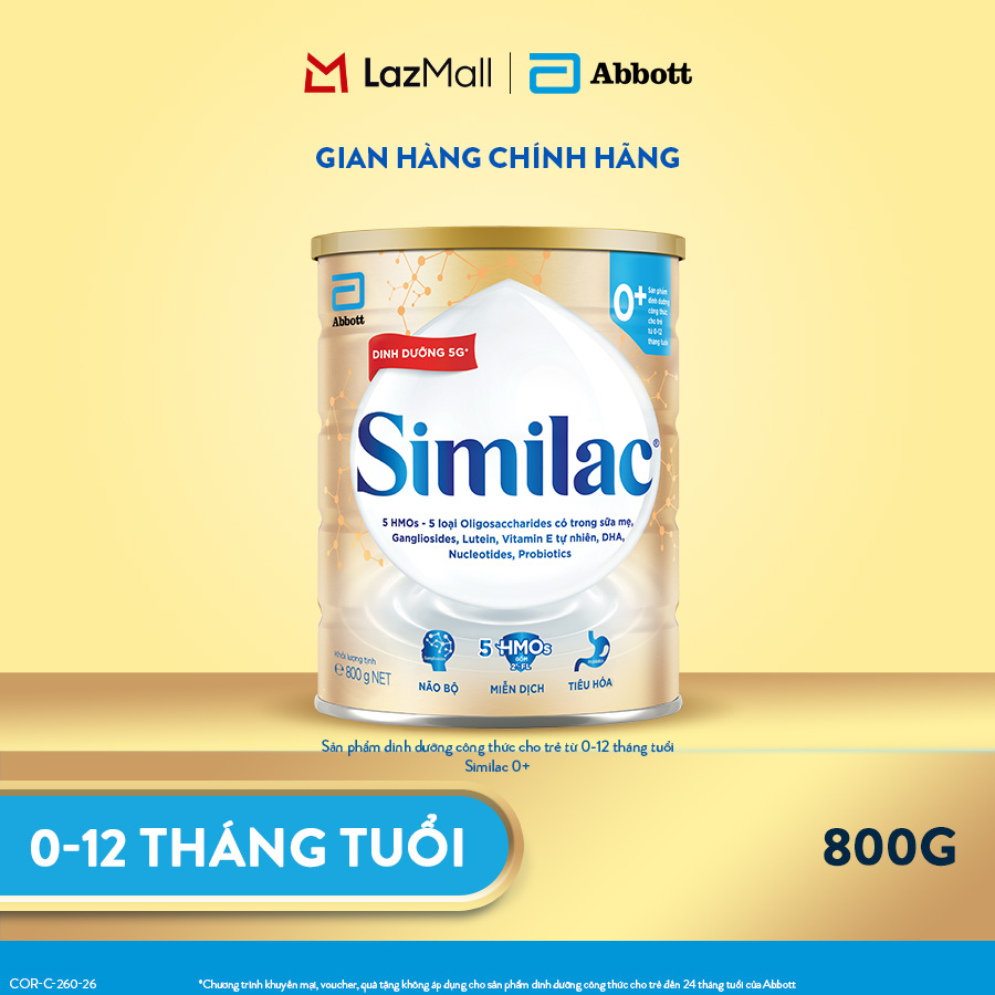 Sữa bột Similac 5G 0+ 800g cho trẻ từ 0-12 tháng