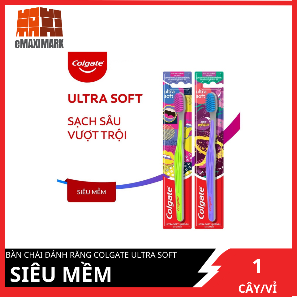 Bàn chải đánh răng Colgate Ultra Soft siêu mềm 1 cây đơn