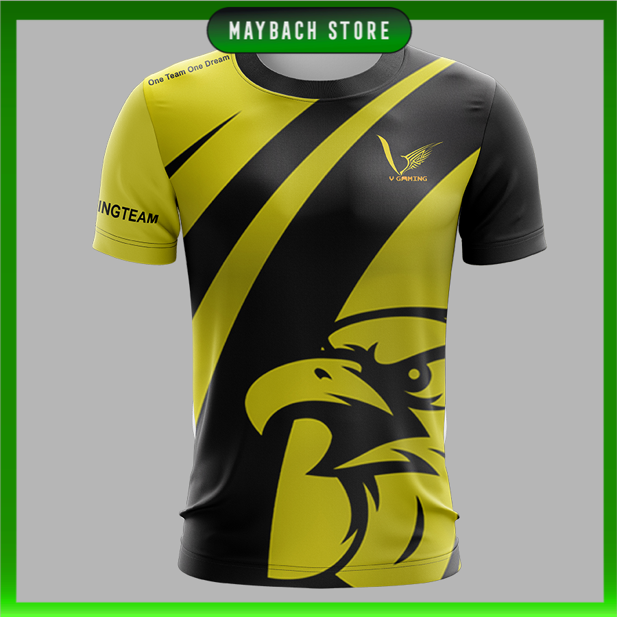 Áo free fire team vgaming đen 3d