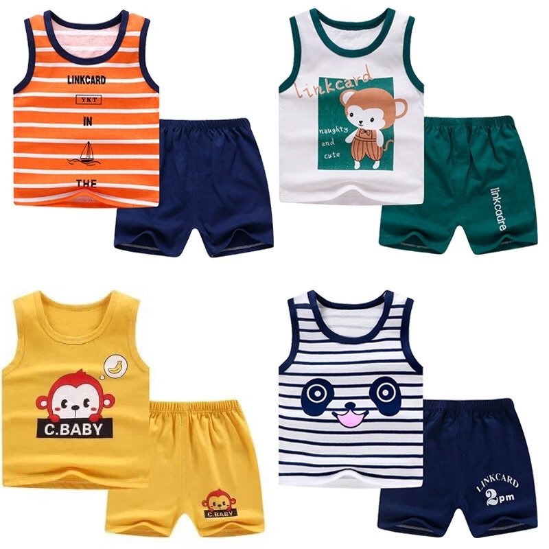 SET ĐỒ BỘ COTTON BA LỖ XUÂN HÈ CHO BÉ TRAI