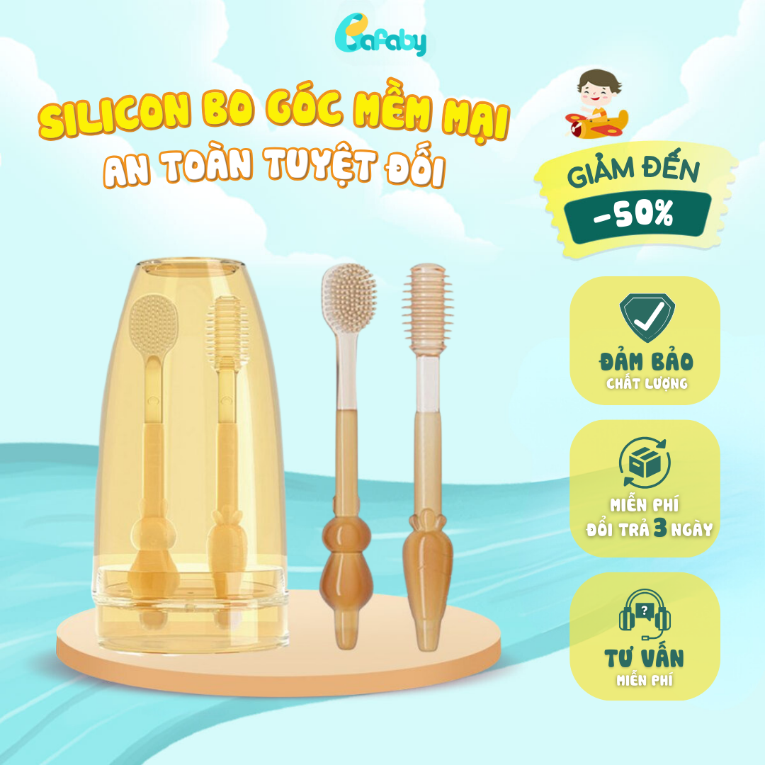 Set rơ lưỡi và bàn chải đánh răng cho bé bằng silicon - 110