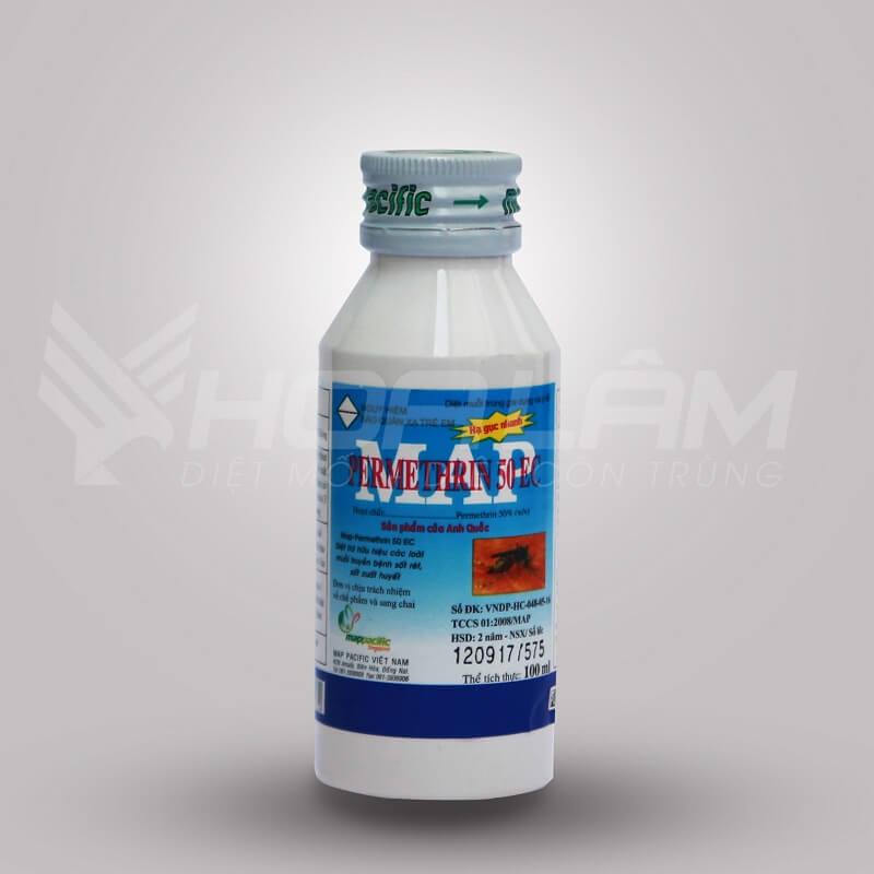 Bộ 02 chai Dung dịch diệt muỗi, gián, mối, côn trùng Map Permethrin 50EC 100ml ngăn ngừa Dịch Sốt xuất huyết, Zika