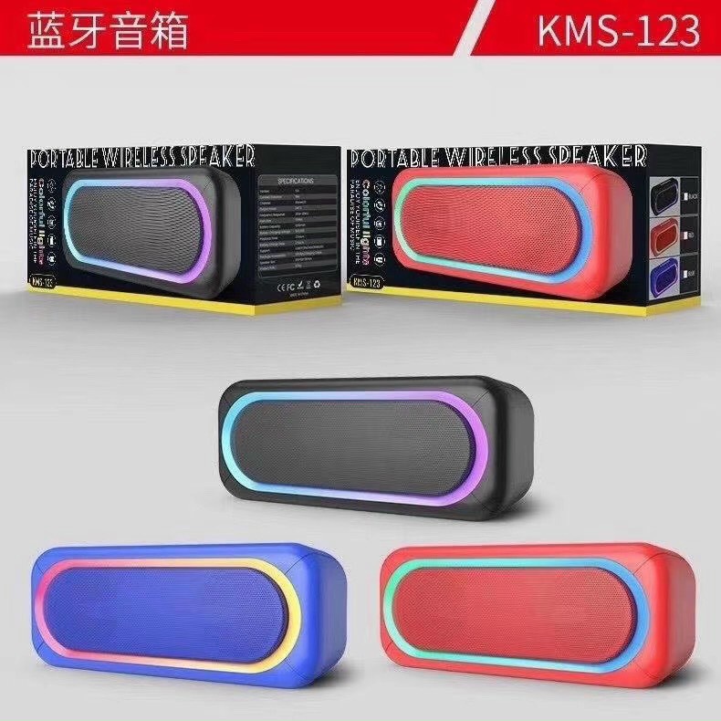 Loa Bluetooth Không Dây Mini KIMISO KMS 123 Cực Hay Trong Tầm Giá, Hỗ Trợ Đèn LED Đủ Màu, Thiết Kế Cực Đẹp, Độ Bền Cao