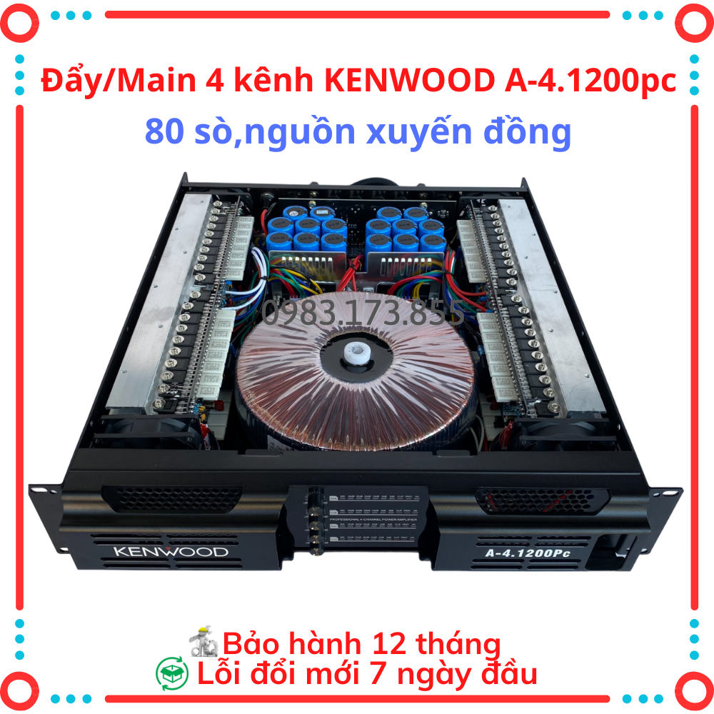 Cục đẩy công suất 4 kênh kenwood/thacoustic a-4.500pc và kenwood a-4.1200pc 80 sò công suất 1200w/kênh dùng cho gia đình,sự kiện