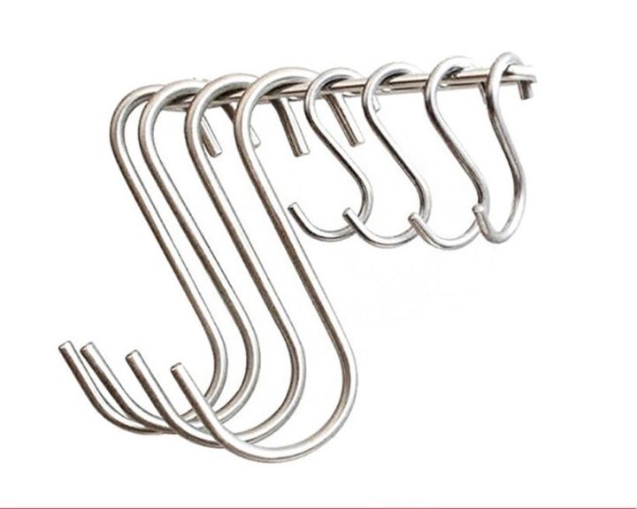Móc treo đồ inox hình chữ s đủ size 5cm-10cm-15cm-20cm