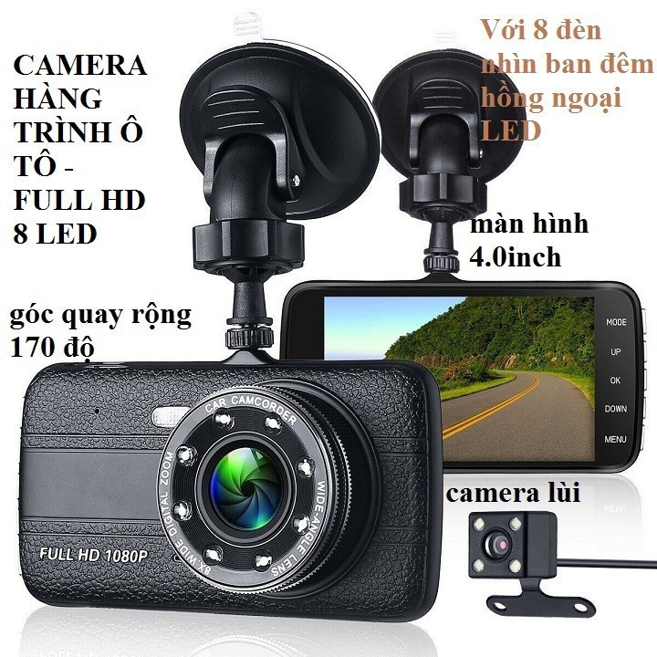Bộ Camera Hành Trình Trước Và Sau 2570 Elitek Màn Hình 4 Inch+ Kèm Thẻ Nhớ 32GB