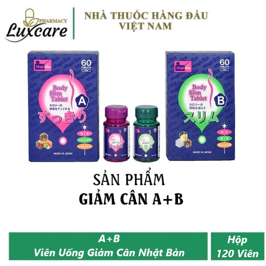 [HCM]Viên Uống Giảm Cân Nhật Bản A+B  An Toàn & Hiệu Quả Hộp 120 Viên Luxcare
