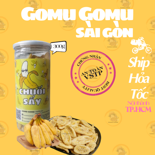Chuối sứ sấy giòn, hũ pet 300g ăn vặt Gomu Gomu Sài Gòn