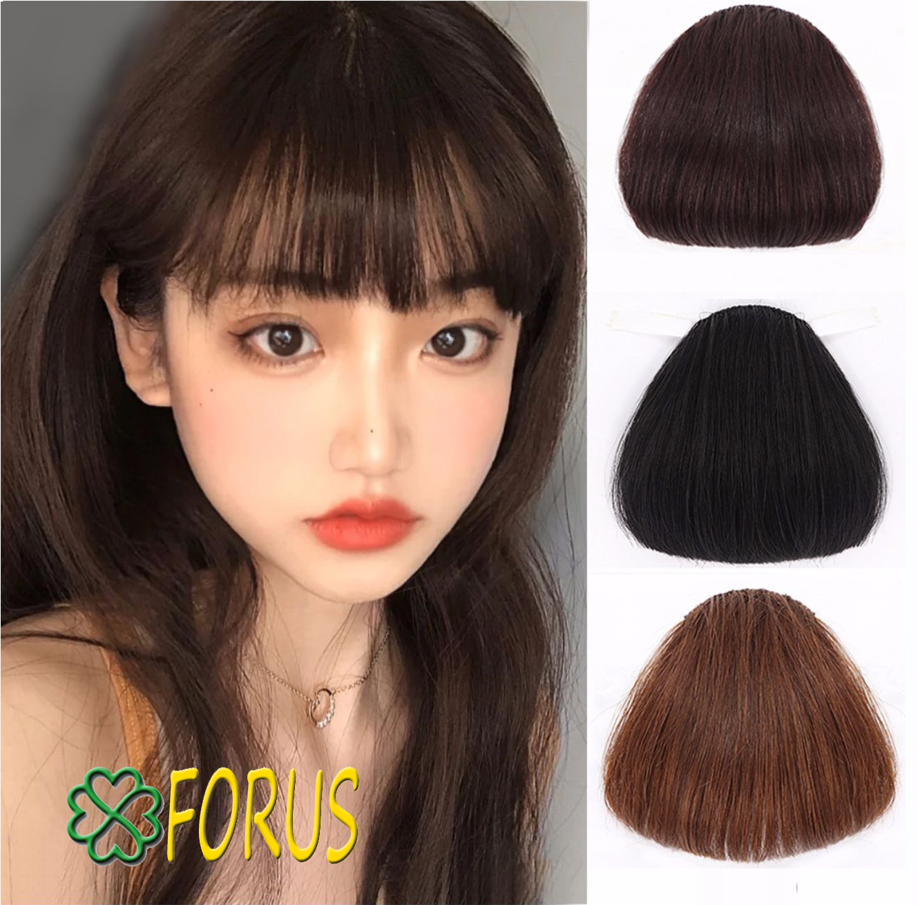 Mái ngố tóc thật 100%, tóc giả nữ mái ngố, mái ngố tóc nữ m01t sỉ 45k