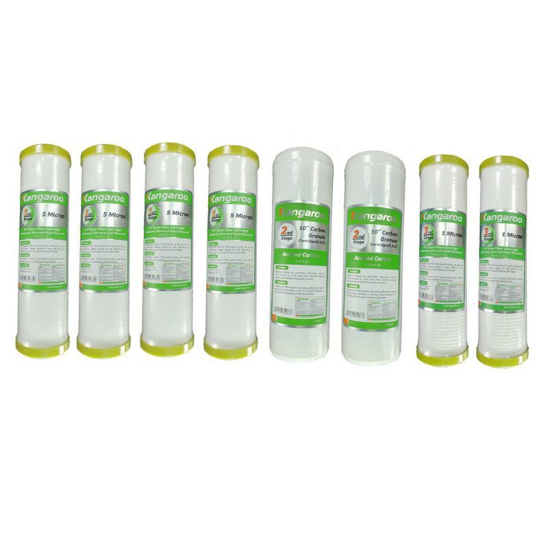 Combo 08 lõi lọc nước kangaroo chính hãng - 04 lõi số 1, 02 lõi số 2 và 02 lõi số 3