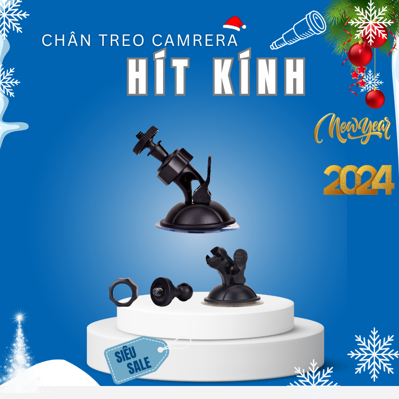 Đế hít chân không, giá đỡ camera hành trình đầu vít 4mm ( đầu vít nhỏ ) gắn kính ô tô