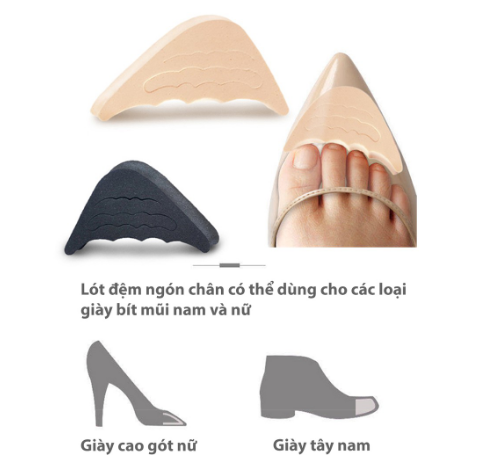 Lót mũi giày caosu non giảm đau ngón,giảm size giày rộng