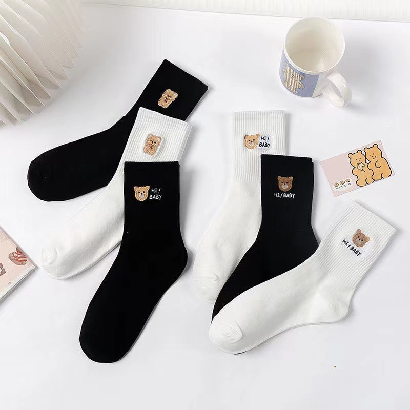 Tất vớ nữ co cổ hình gấu cute
