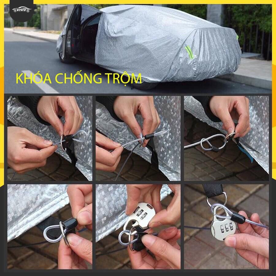 Bạt phủ xe hơi Nano tráng bạc 3 lớp siêu cao cấp