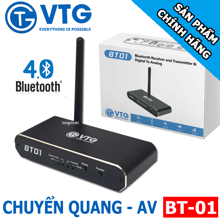 Vtg bt01 bộ chuyển âm thanh quang học sang av bluetooth 4.0