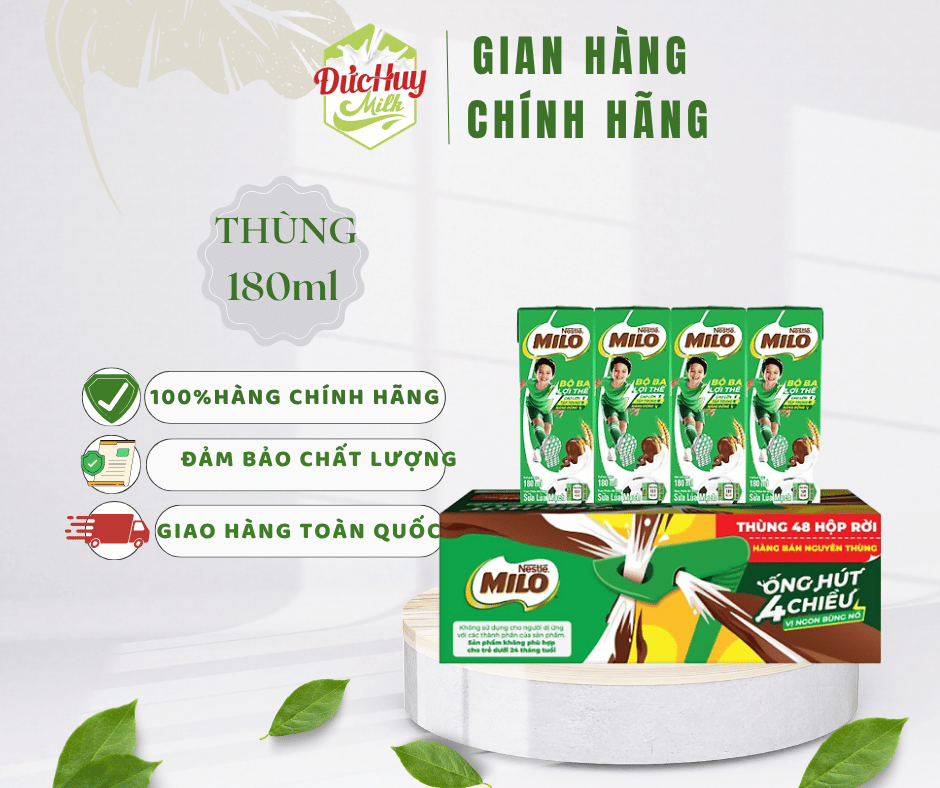 Thùng sữa lúa mạch Nestle Milo 110/180ml