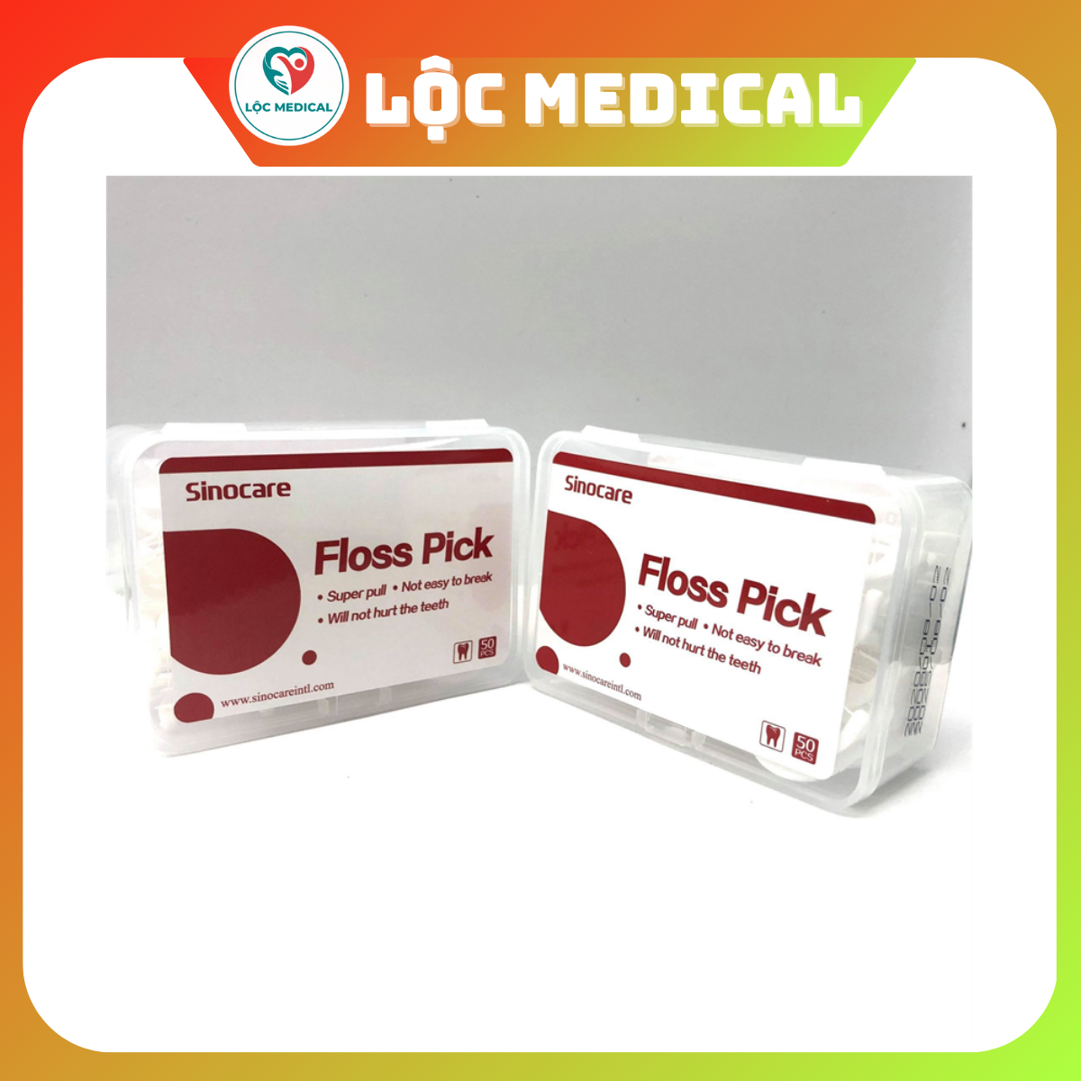 Tăm chỉ nha khoa Sinocare hoặc Macromolecule Care Floss Hộp 50 cây