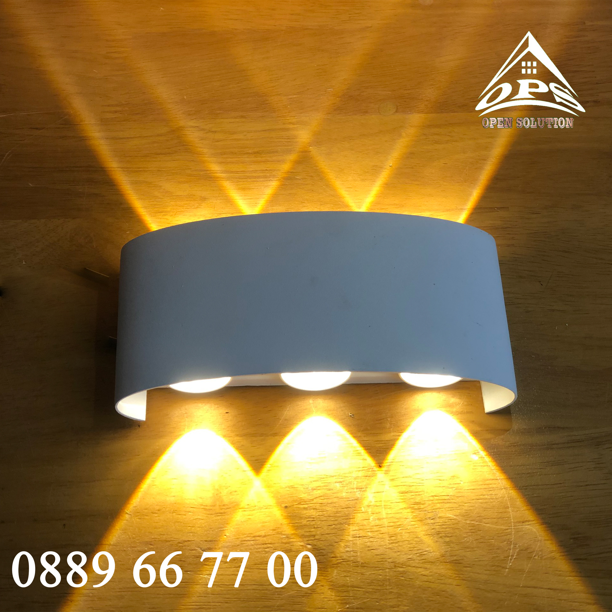 Đèn hắt tường 6 tia, ánh sáng vàng