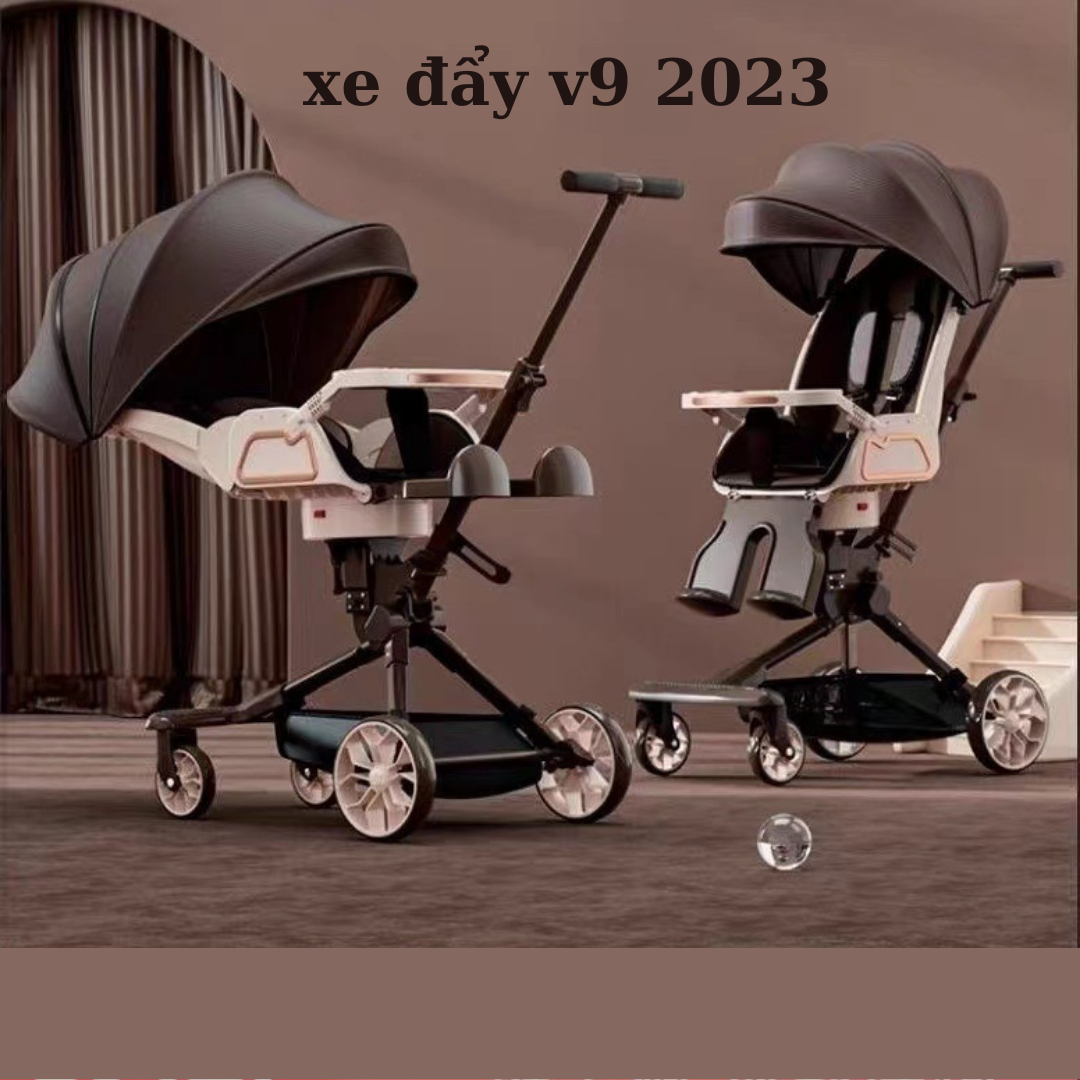 Xe đẩy cho bé  V9 2023 có bàn ăn Có NHẠC xe đẩy trẻ em cho bé từ sơ sinh