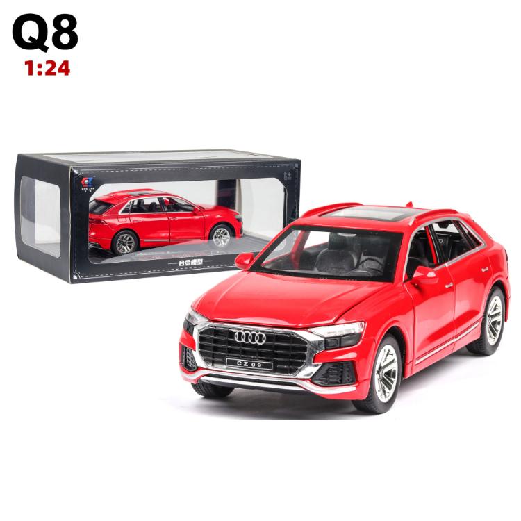 Đồ chơi trẻ em ô tô sắt chạy cót Audi Q8 tỉ lệ 1:24 xe có âm thanh và đèn xe chạy cót và mở được các cửa xe