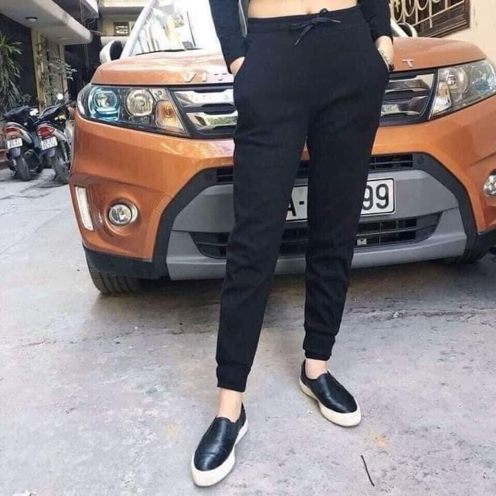 Quần jogger len tăm bo gấu nữ