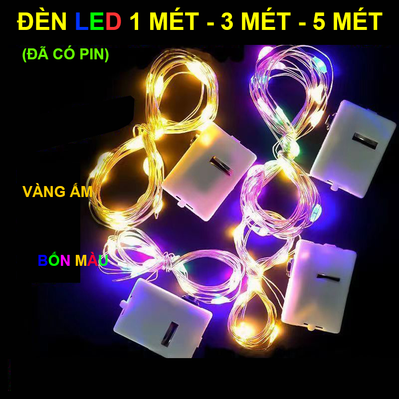 Dây đèn LED đom đóm fairylight dài 3 mét - sử dụng pin tiểu