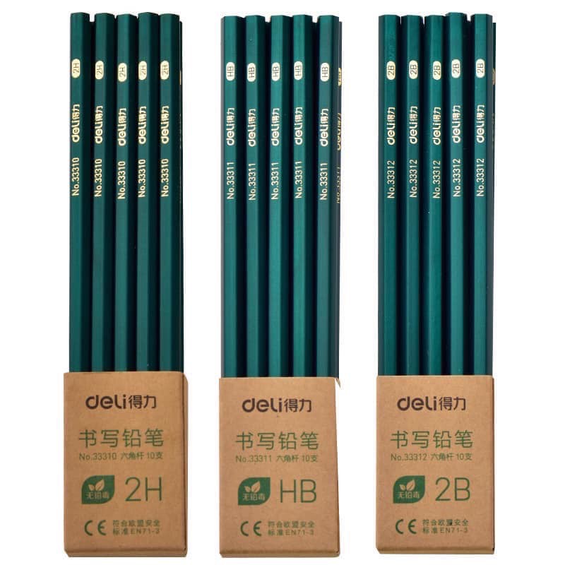 SET 10 - 30 BÚT CHÌ DELI 2B XANH