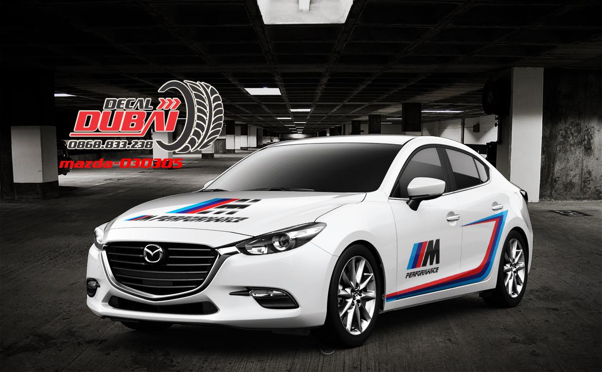 Dán tem decal thiết kế xe Mazda 3 2020 Dirt Rider