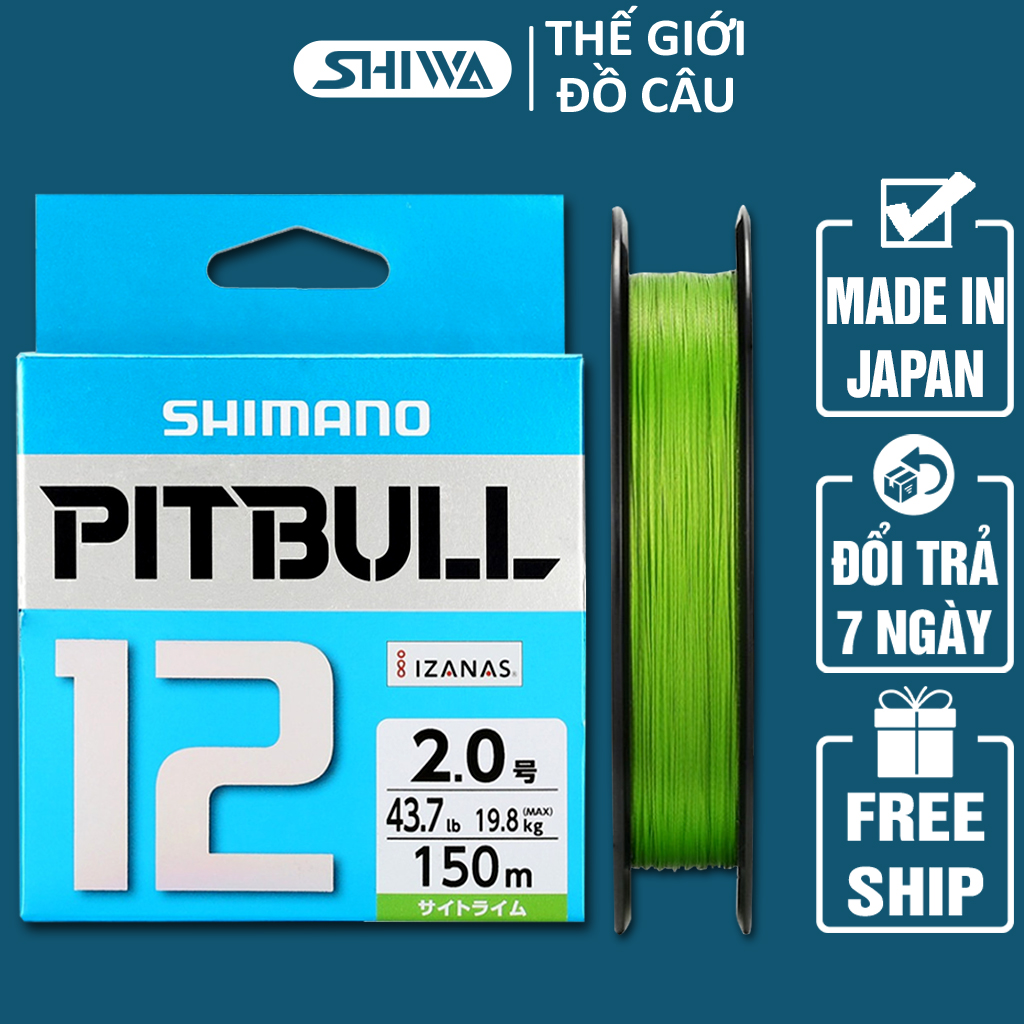 Dây dù câu cá shimano pitbull x12 - dây dù câu cá siêu bền, dây dù câu cá lure, phụ kiện câu cá đồ câu shiwa