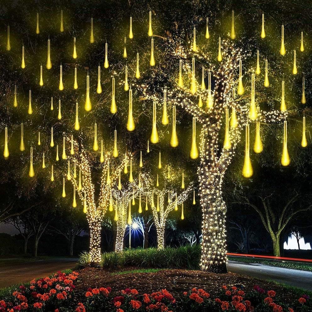 Đèn led sao băngtrang trí vàng ấm 8 ống led 50cm. đèn led sao băng, đèn led giọt nước giá rẻ.