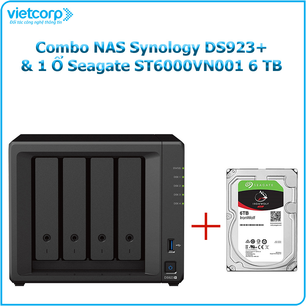 Khuyến Mãi Combo Thiết bị lưu trữ NAS Synology DS923+ và 1 Ổ cứng Seagate
