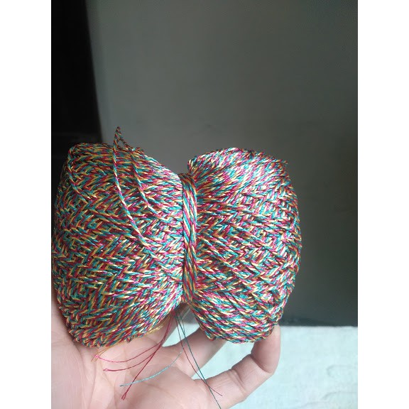 Chỉ dù thái sợi se tròn bóng 1mm màu loang ngũ sắc