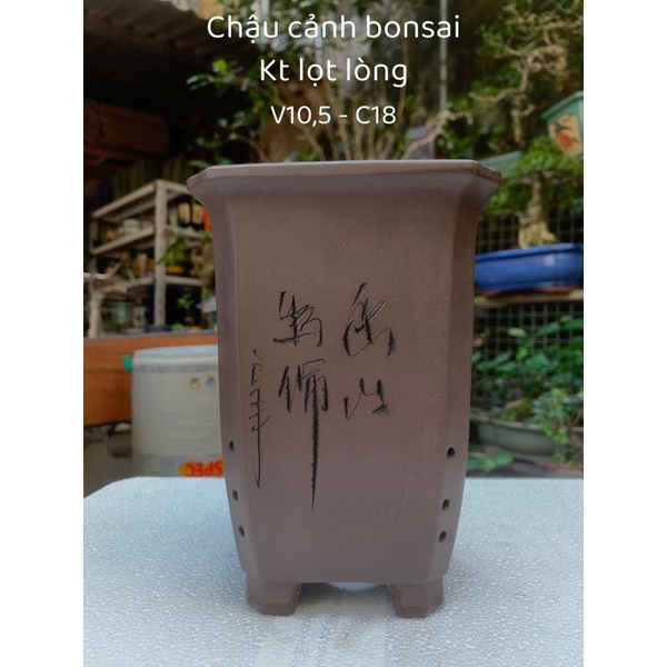 Chậu ống chậu trồng cây bon sai dáng thác đổ chậu gốm tàu