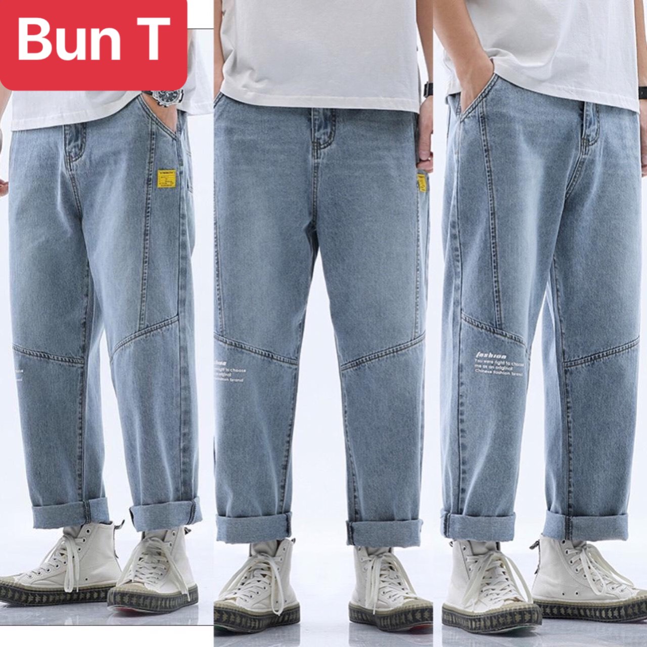 QUẦN BAGGY JEAN NAM CHẤT BÒ XANH ĐẮP KIỂU HOT TREND ỐNG RỘNG DÀI MÙA THU HÈ ĐÔNG NHẬT BẢN TT-992 TRANGBUN FASHION